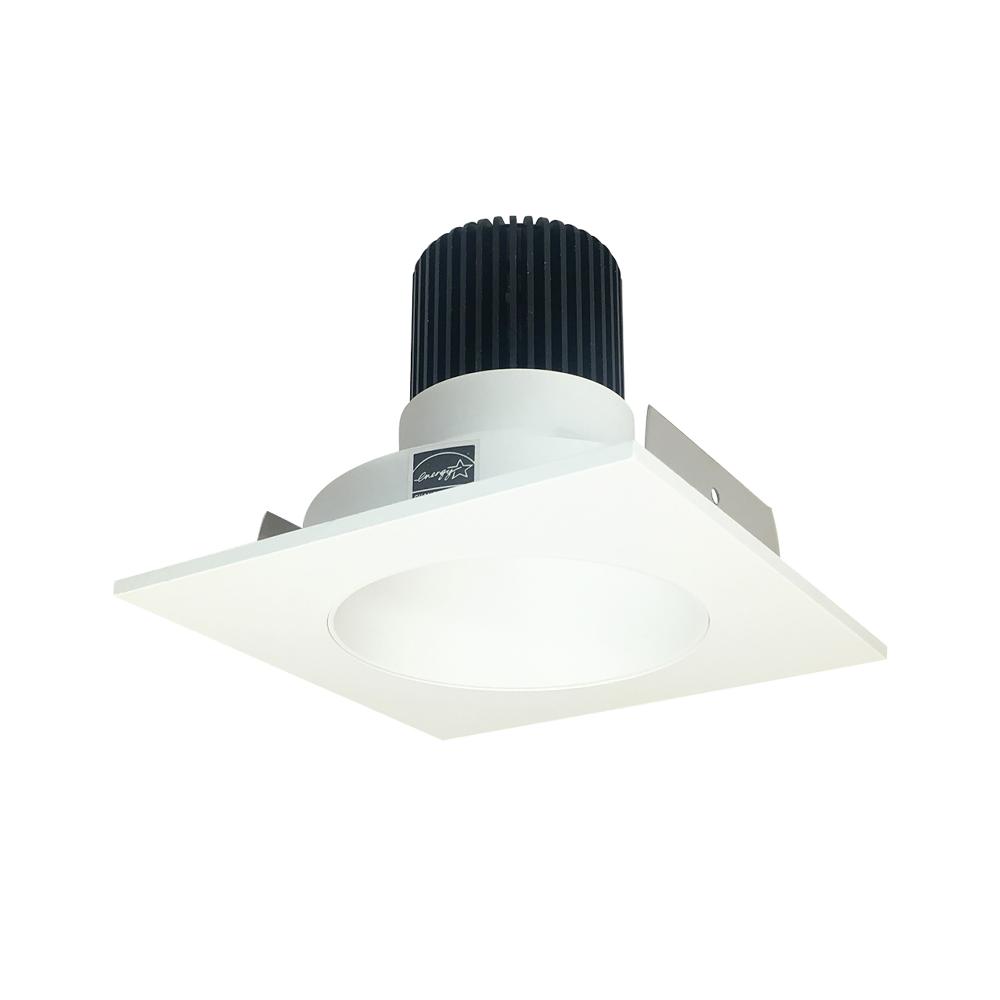 4" Iolite LED Square Reflector with Round Aperture, 800lm / 14W, Comfort Dim, Matte Powder White