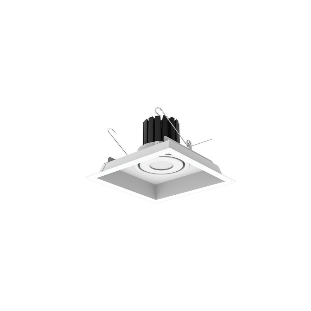 One-Head Flanged LED Multiple Lighting Trim, 2500lm per Head w/ Flood Optic, 3000K, Regressed White