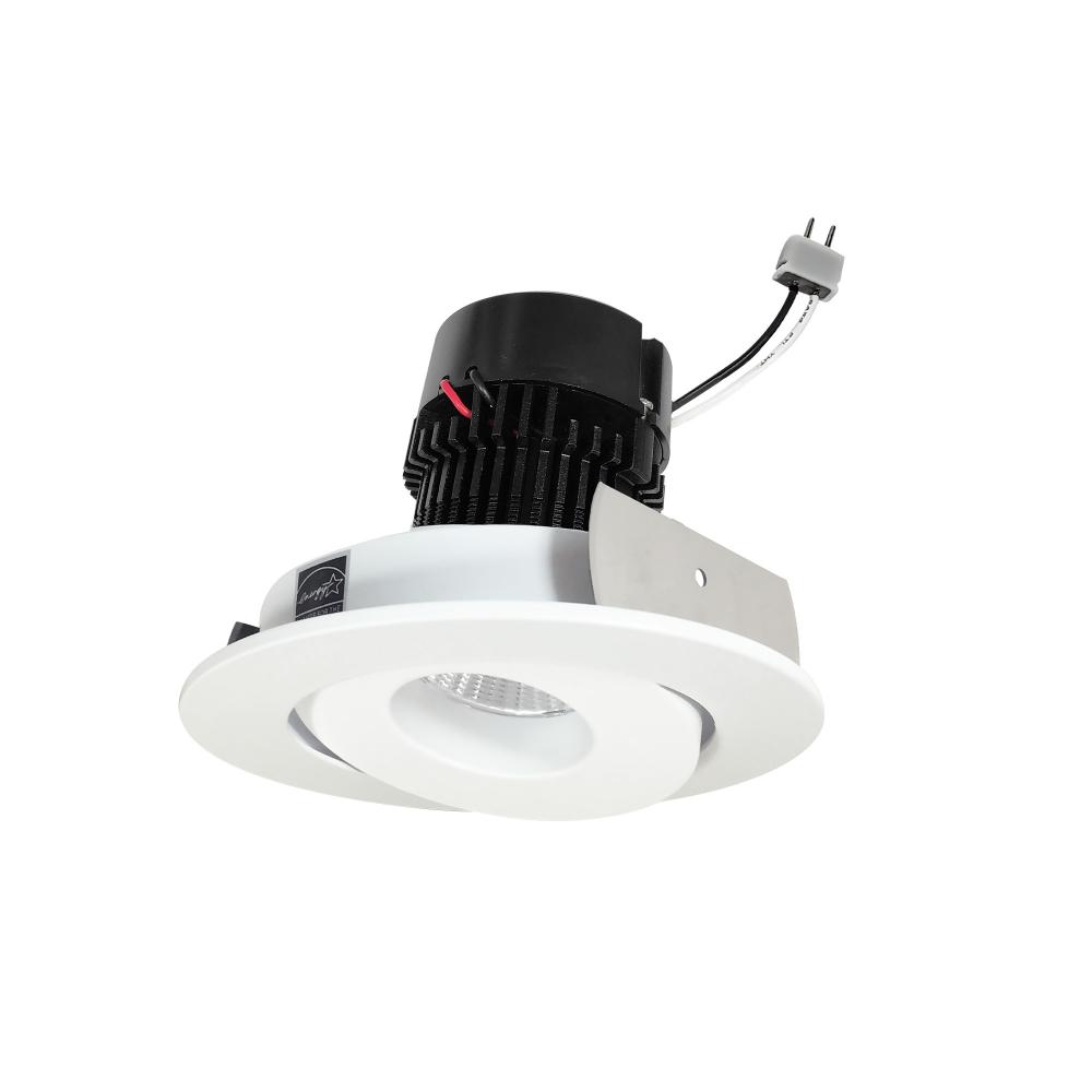 4" Pearl Low Voltage LED Round Adjustable Gimbal Retrofit, 600lm / 11W, Comfort Dim, Matte