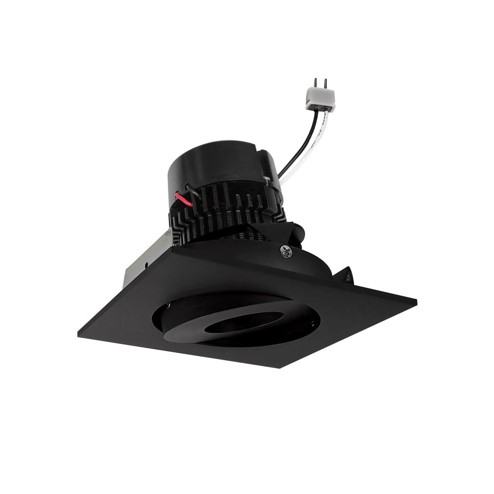 4" Pearl Low Voltage LED Square Adjustable Gimbal Retrofit, 600lm / 11W, Comfort Dim, Black