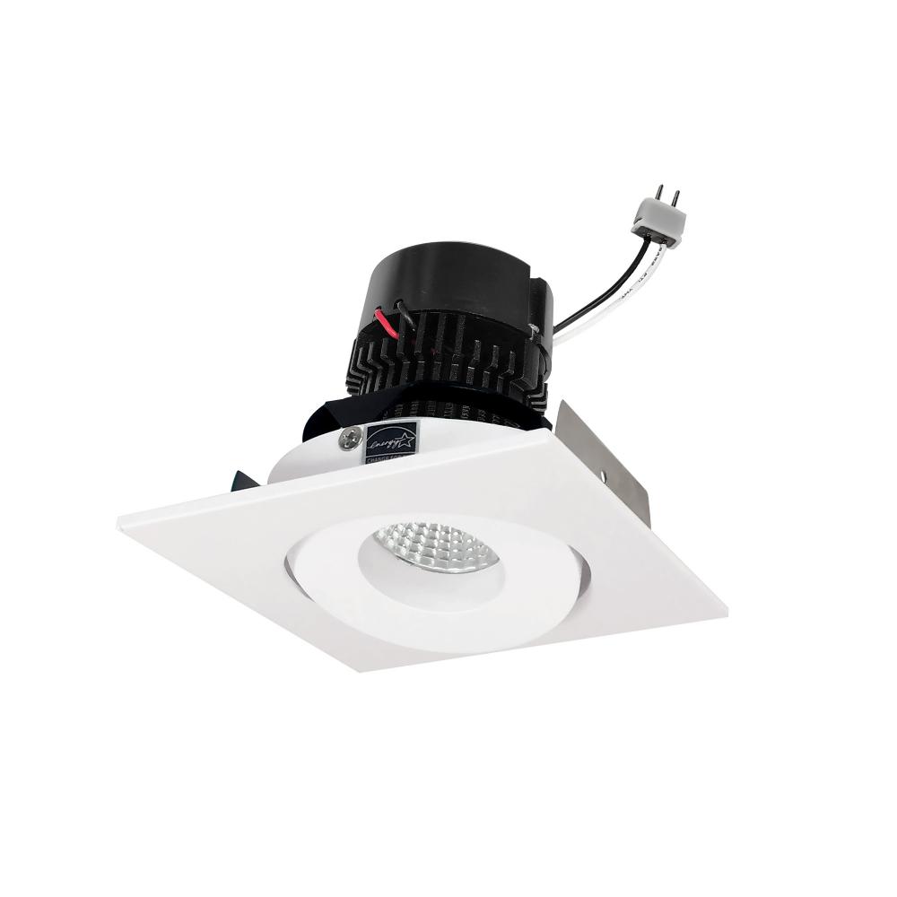 4" Pearl Low Voltage LED Square Adjustable Gimbal Retrofit, 600lm / 11W, Comfort Dim, Matte