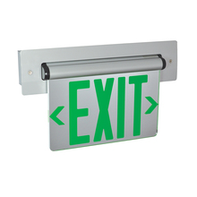 Nora NX-813-LEDGMW - Recessed Adjustable LED Edge-Lit Exit Sign, AC Only, 6" Green Letters, Single Face / Mirrored