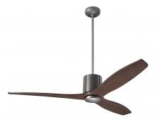  LLX-GTGY-54-MG-NL-RC - LeatherLuxe DC Fan; Graphite Finish with Gray Leather; 54" Mahogany Blades; No Light; Remote Con