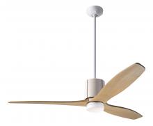  LLX-GWIV-54-MP-271-WC - LeatherLuxe DC Fan; Gloss White Finish with Ivory Leather; 54" Maple Blades; 17W LED; Wall Contr