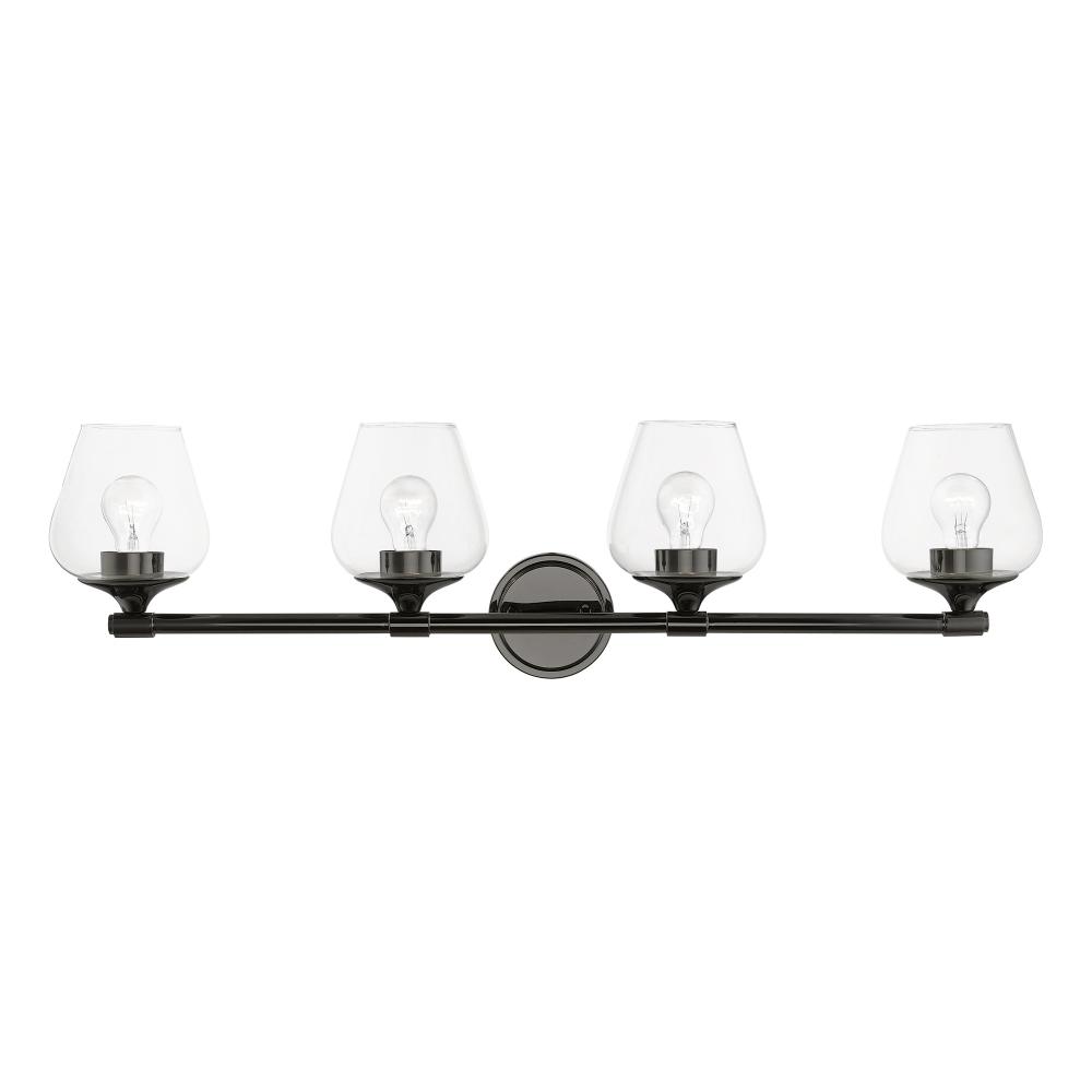 4 Light Black Chrome Vanity Sconce