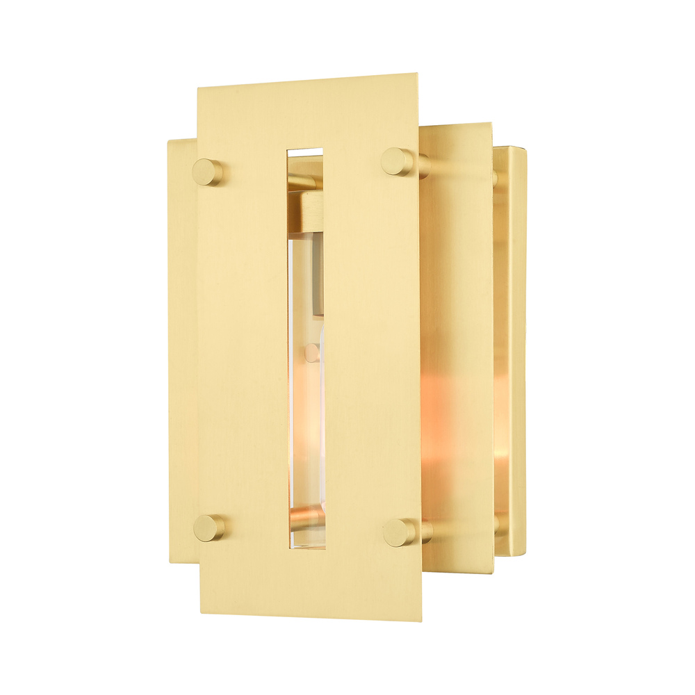 1 Lt Satin Brass Outdoor Wall Lantern