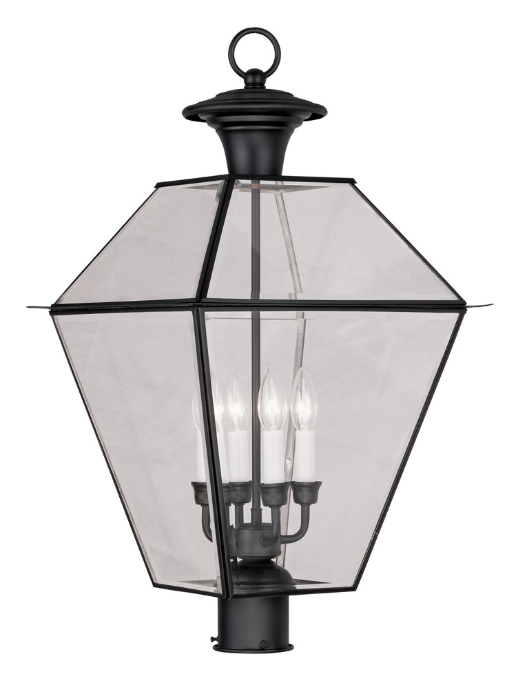 4 Light Black Outdoor Post Lantern