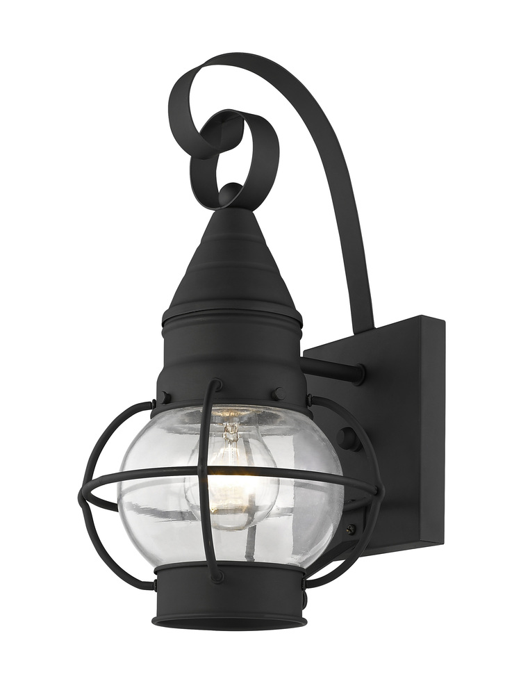 1 Light Black Outdoor Wall Lantern