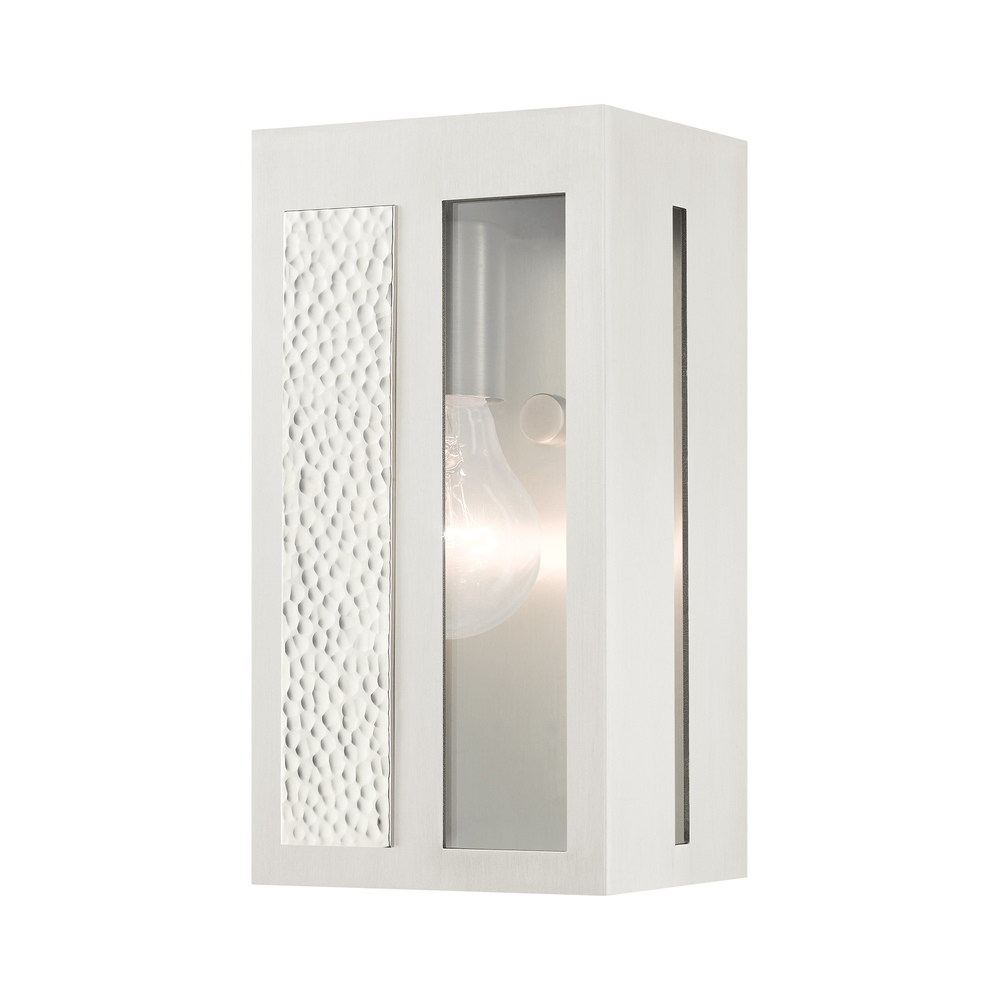 1 Lt Brushed Nickel Outdoor ADA Wall Lantern