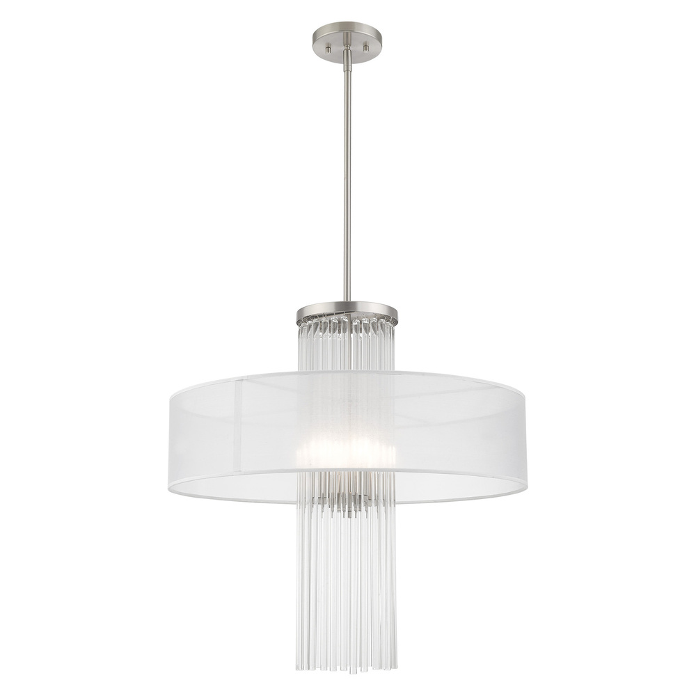 4 Lt Brushed Nickel Pendant Chandelier