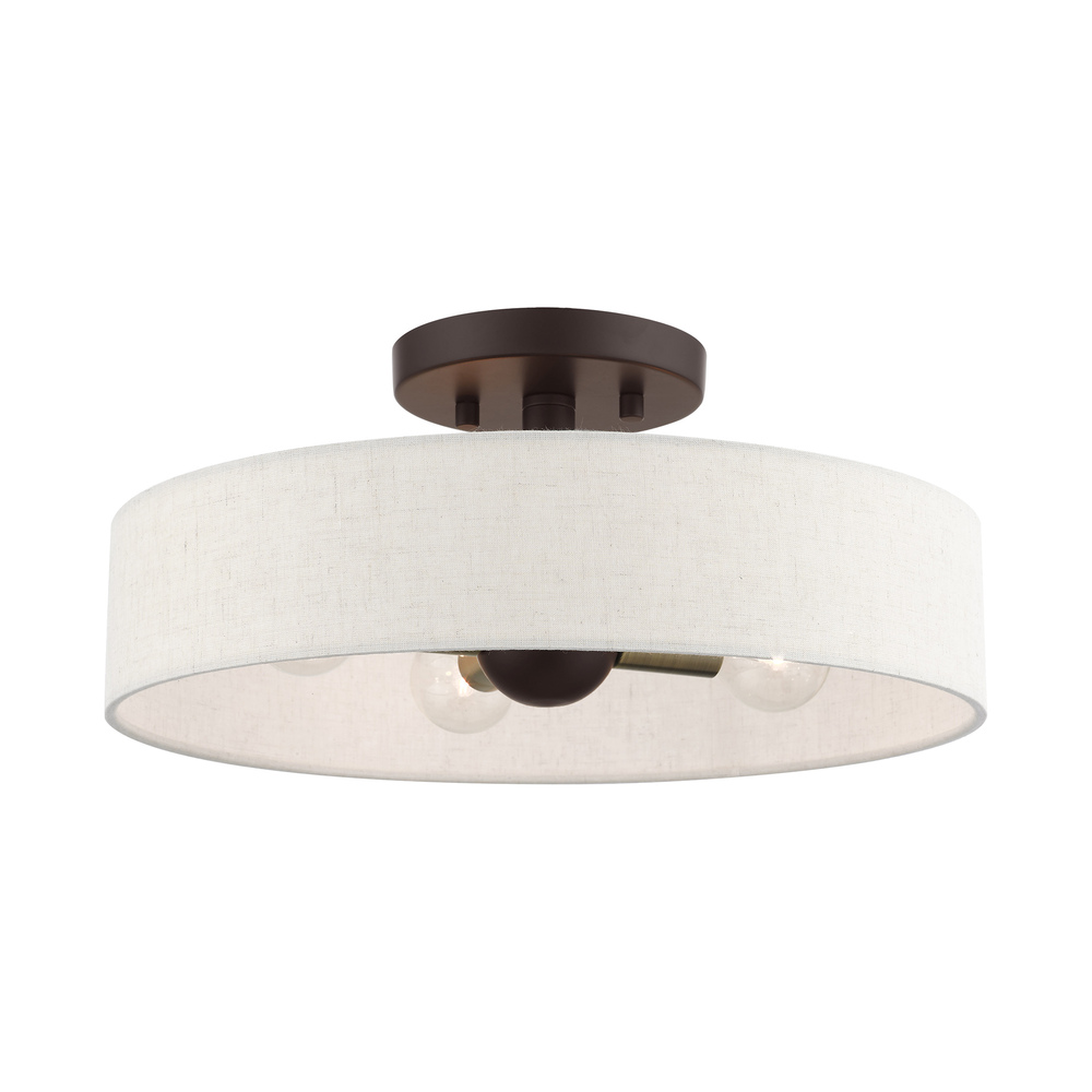 4 Lt Bronze Semi Flush Mount