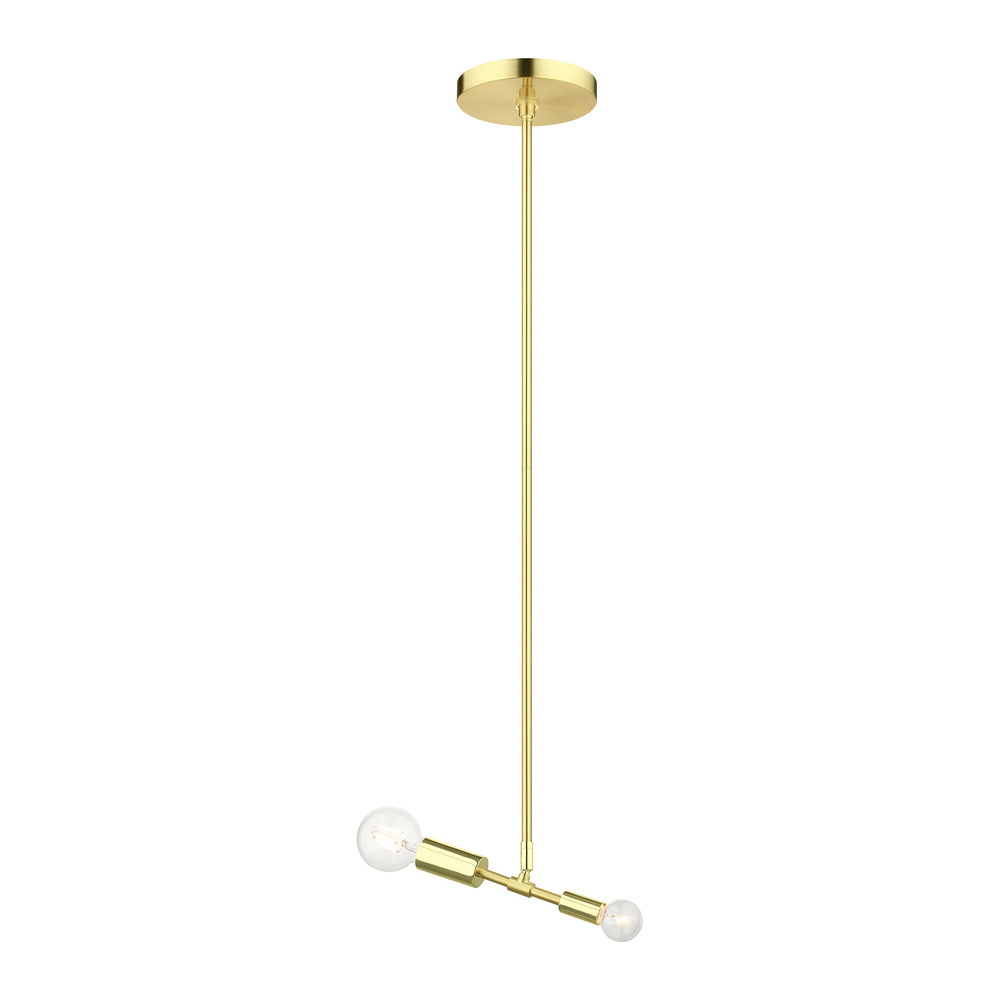 2 Lt Satin Brass Pendant