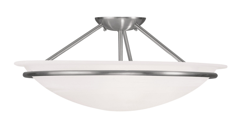 3 Light Brushed Nickel Ceiling Mount