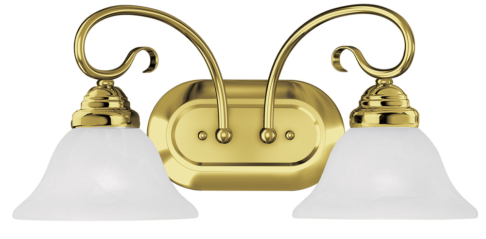 2 Light Polished Brass Bath Light