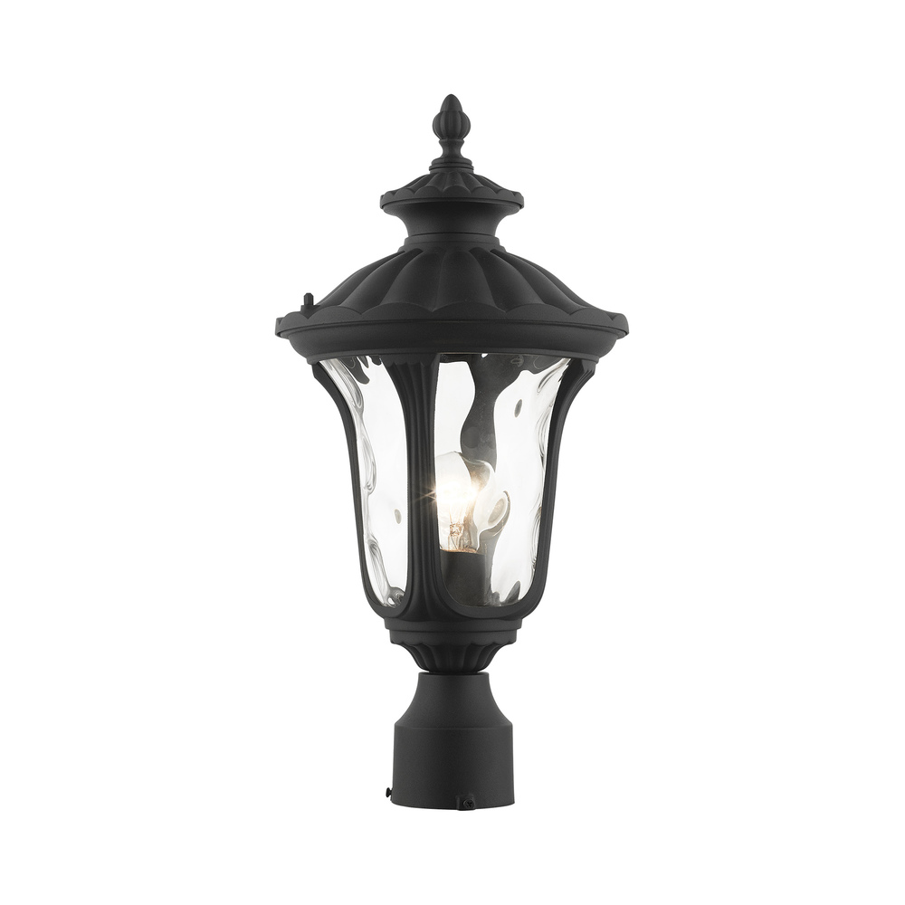 1 Lt Textured Black Outdoor Post Top Lantern