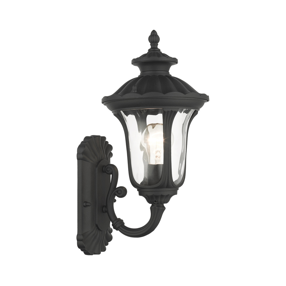 1 Lt Textured Black Outdoor Wall Lantern