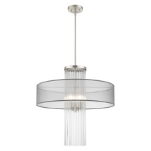 Livex Lighting 42805-91 - 4 Lt Brushed Nickel Pendant Chandelier