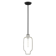  45512-04 - 1 Lt Black & Winter Gold Mini Pendant