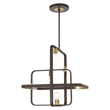  49745-07 - 6 Lt Bronze with Antique Brass Accents Chandelier