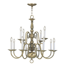 Livex Lighting 5012-01 - 12 Light Antique Brass Chandelier