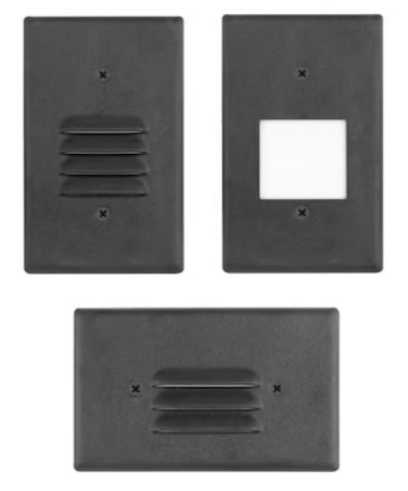 Step Light with interchangeable plate Black Finish Angeled Louver (Horizontal/Vertical)