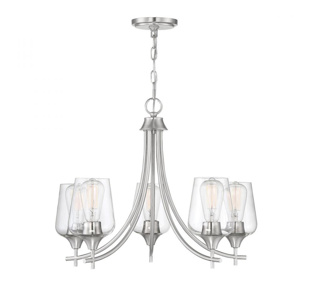 Octave 5-Light Chandelier in Satin Nickel