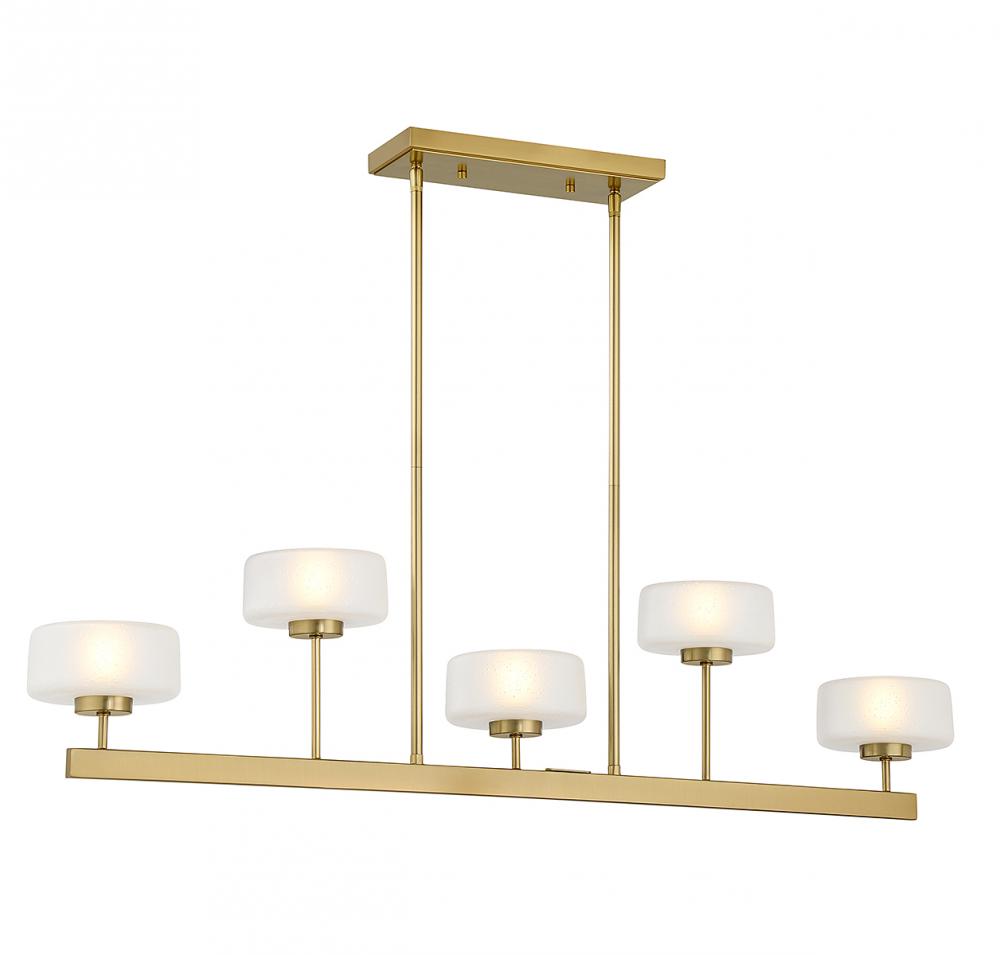 Falster 5 LT LED Linear Chandelier in Warm Brass