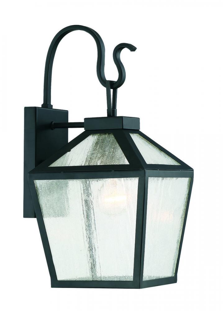 Woodstock 1-Light Outdoor Wall Lantern in Black