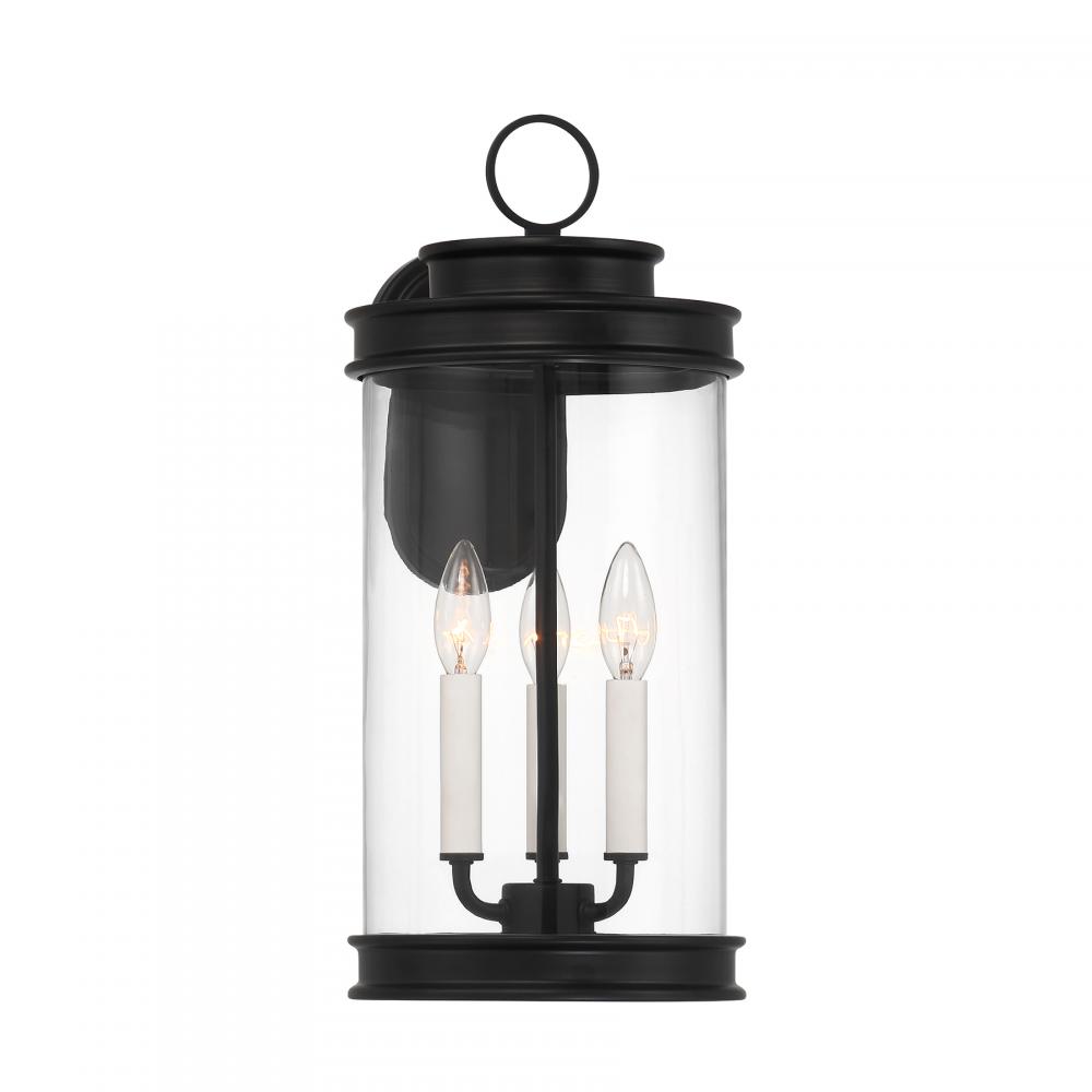 Englewood 3-Light Outdoor Wall Lantern in Matte Black