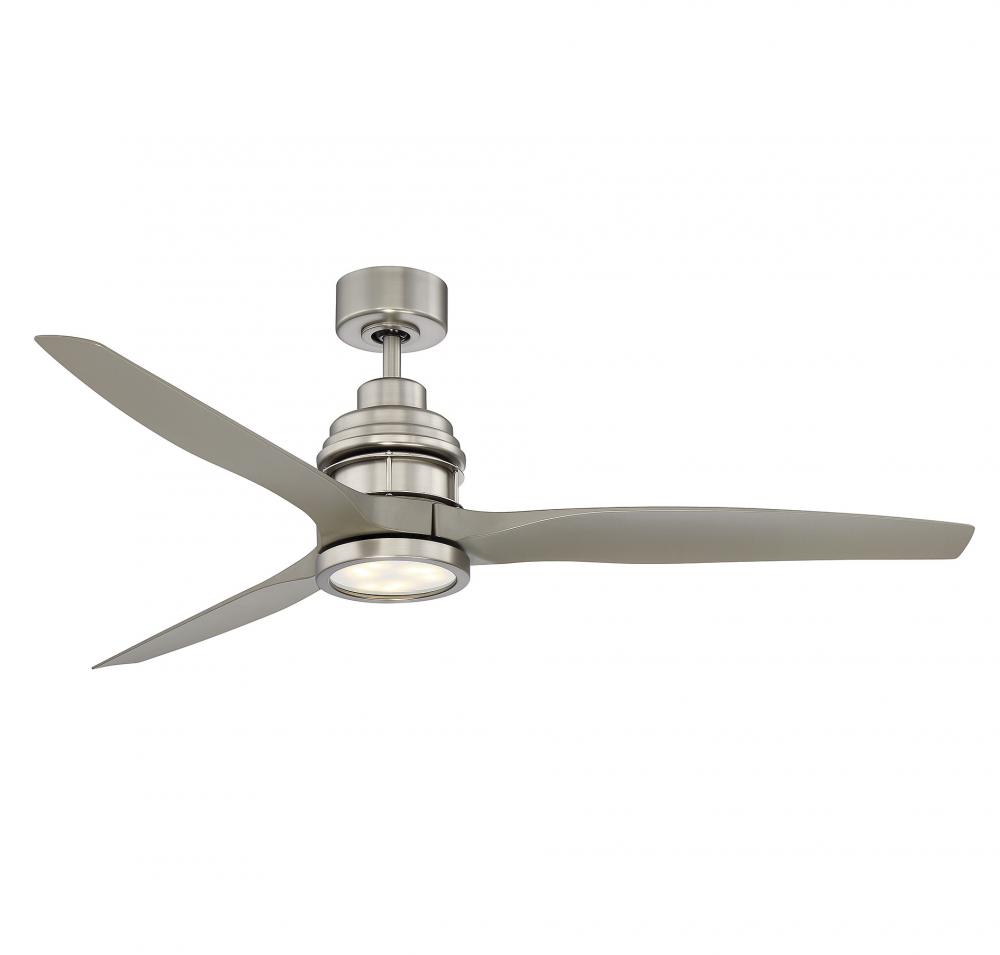 La Salle 60" LED Ceiling Fan in Satin Nickel