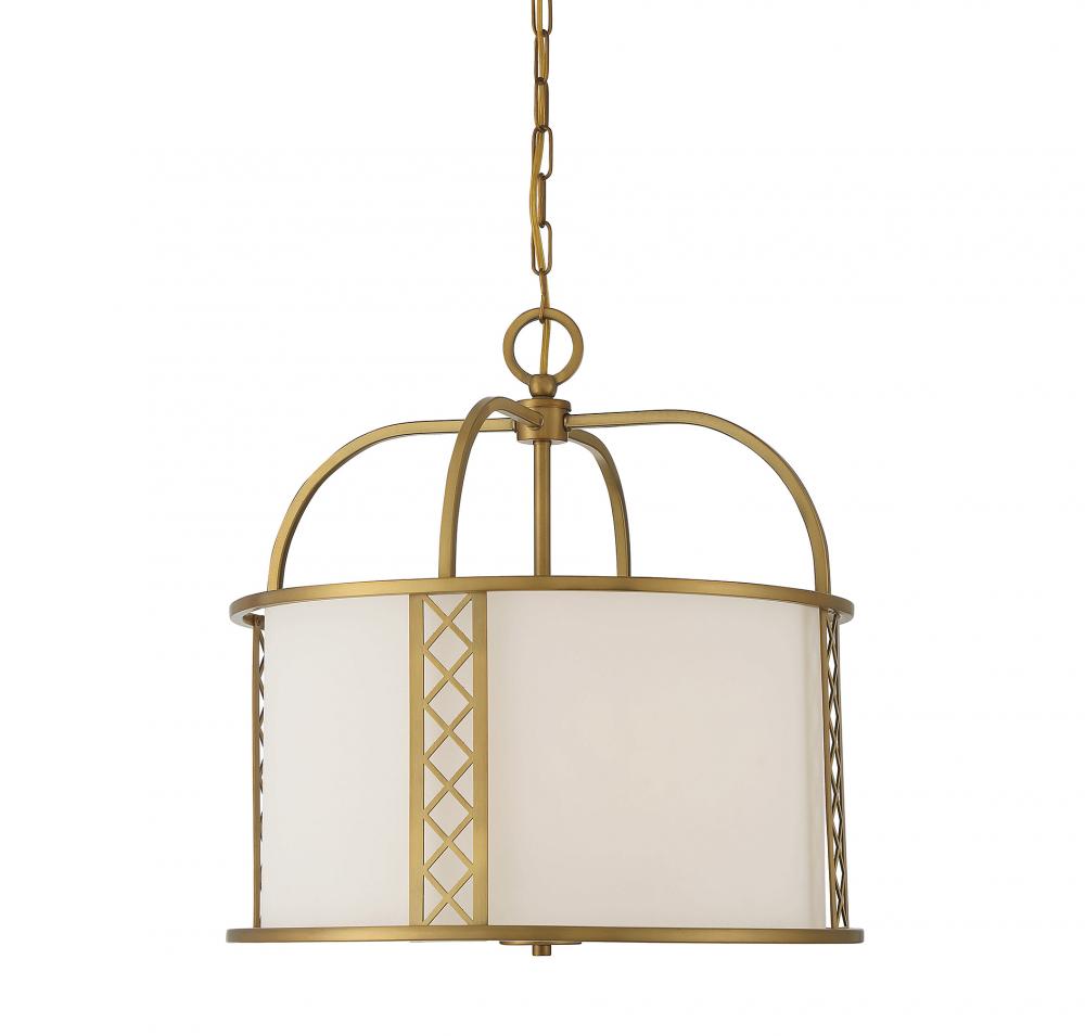 Rockford 3-Light Pendant in Warm Brass