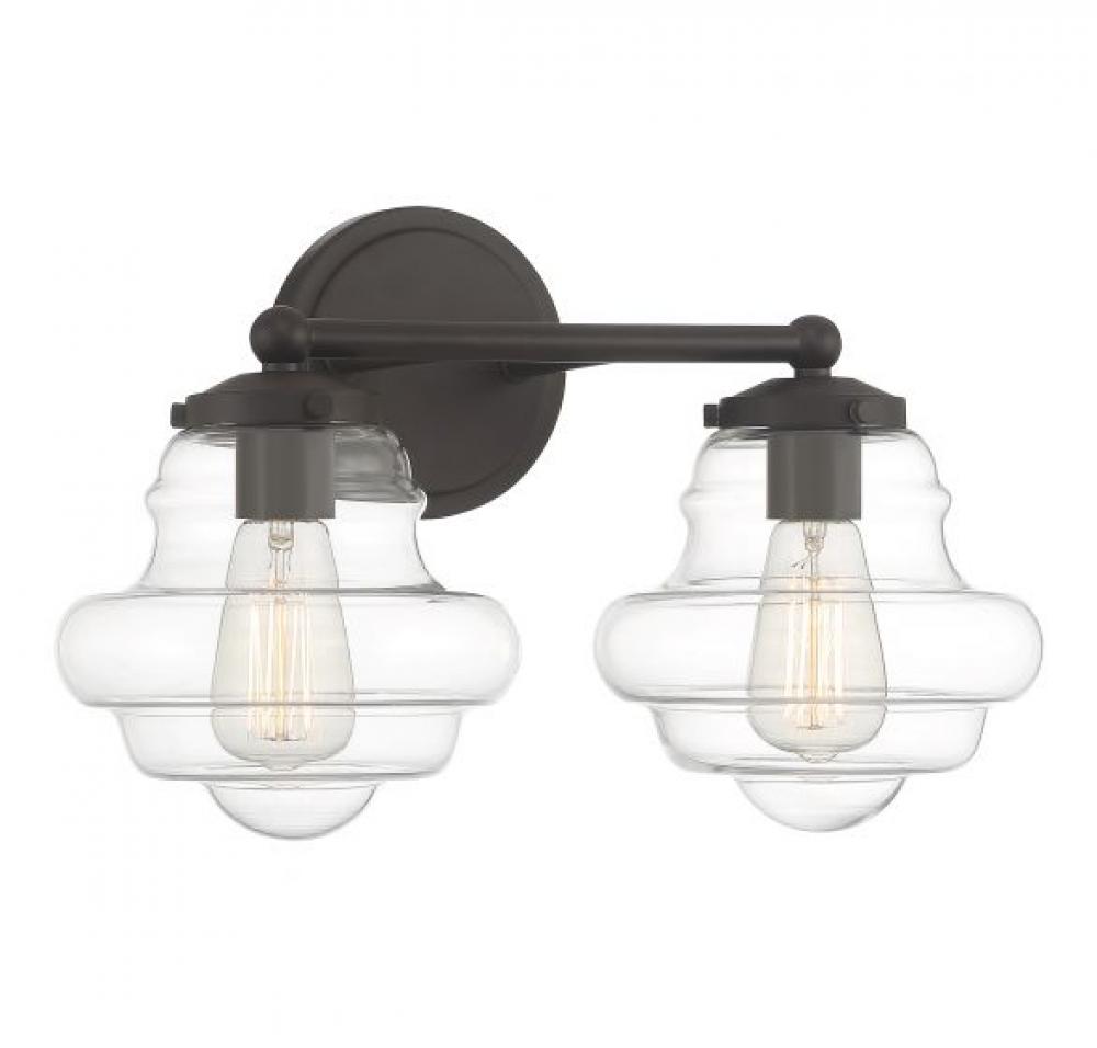 2-light Bathroom Vanity Light In Oil Rubbed Bronze