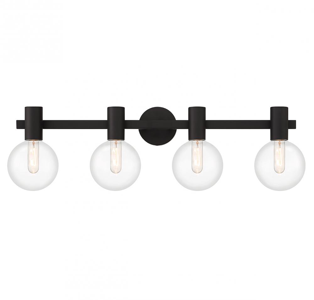 Wright 4-Light Bathroom Vanity Light in Matte Black