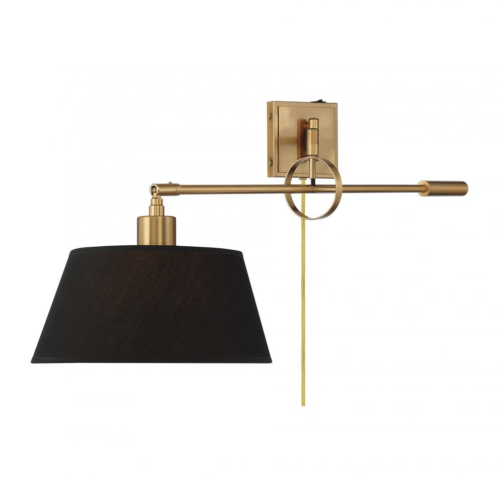 Perignon 1-Light Adjustable Wall Sconce in Warm Brass