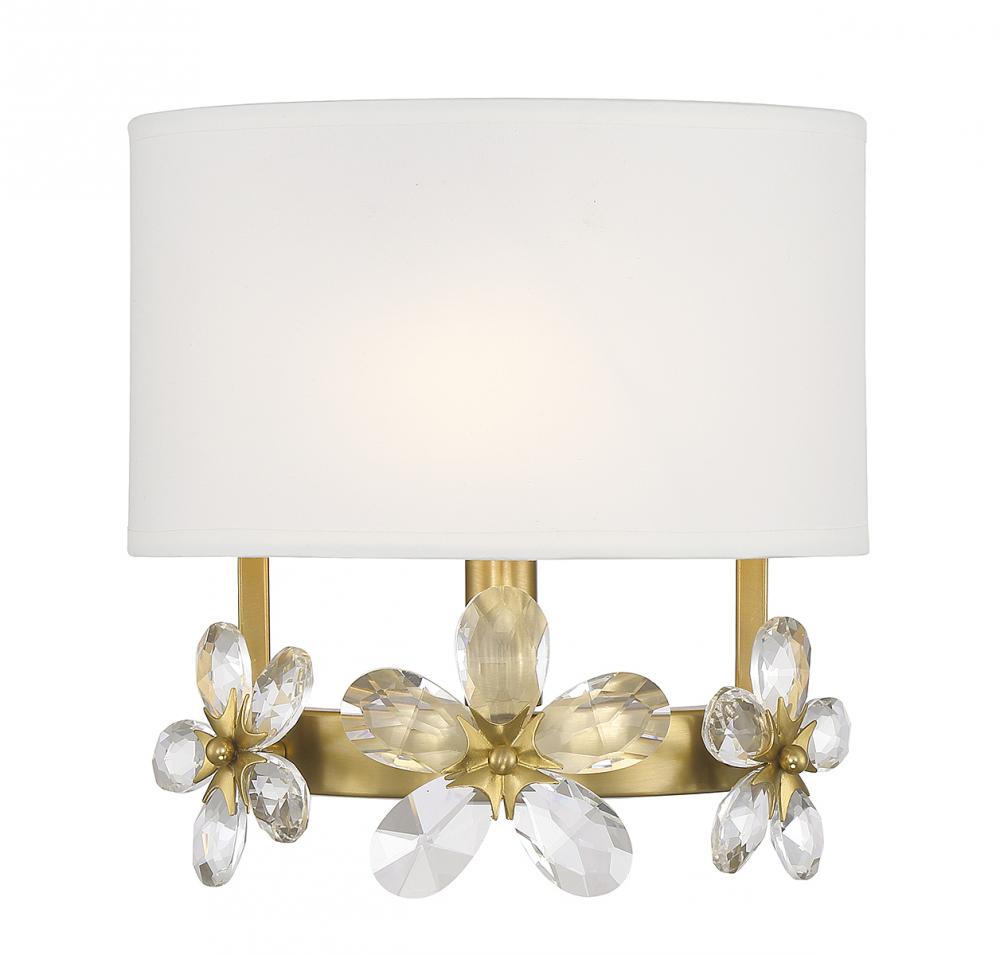 Dahlia 1-Light Wall Sconce in Warm Brass