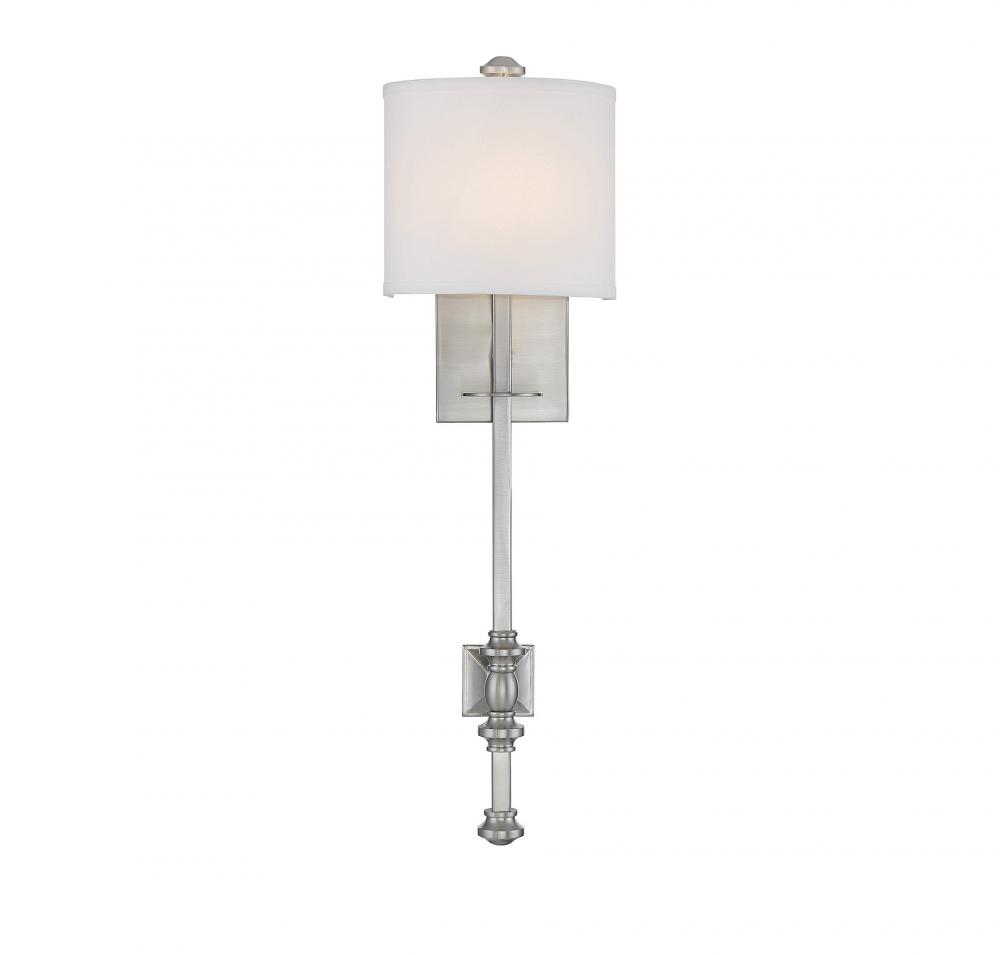 Devon 1-Light Wall Sconce in Satin Nickel