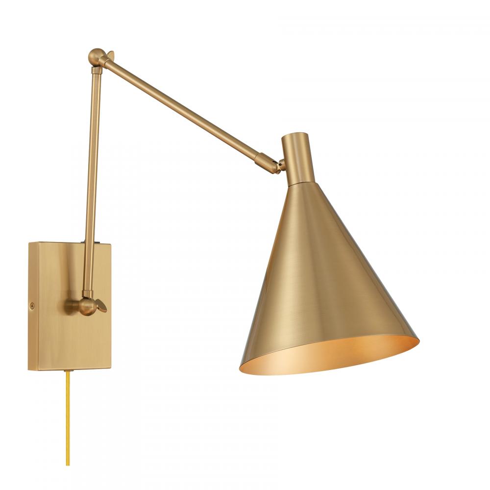 Pharos 1-Light Adjustable Wall Sconce in Noble Brass by Breegan Jane