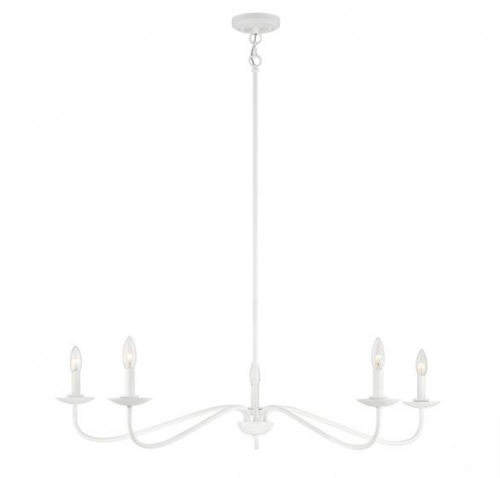 5-light Chandelier In Bisque White