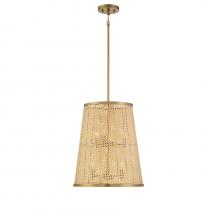 Savoy House 3-1772-6-200 - Astoria 6-Light Pendant in Natural with Burnished Brass