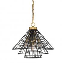 Savoy House 7-8850-5-143 - Lenox 5-Light Pendant in Matte Black with Warm Brass Accents