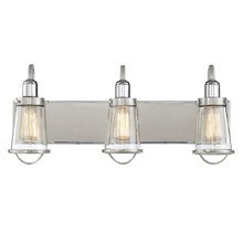  8-1780-3-111 - Lansing 3-Light Bathroom Vanity Light in Satin Nickel with Polished Nickel Accents