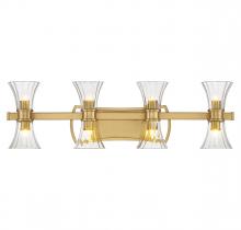  8-9702-8-322 - Bennington 8-Light LED Bathroom Vanity Light in Warm Brass