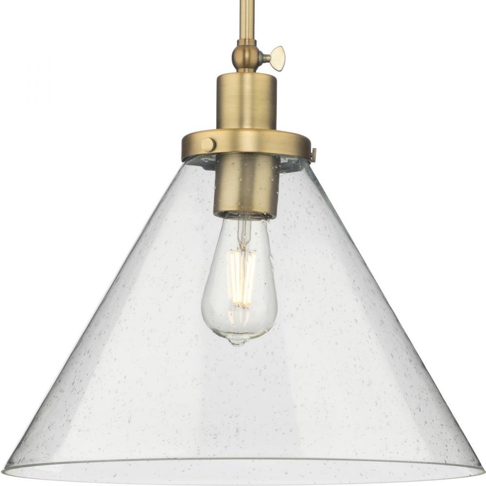 Hinton Collection One-Light Vintage Brass Modern Farmhouse Pendant