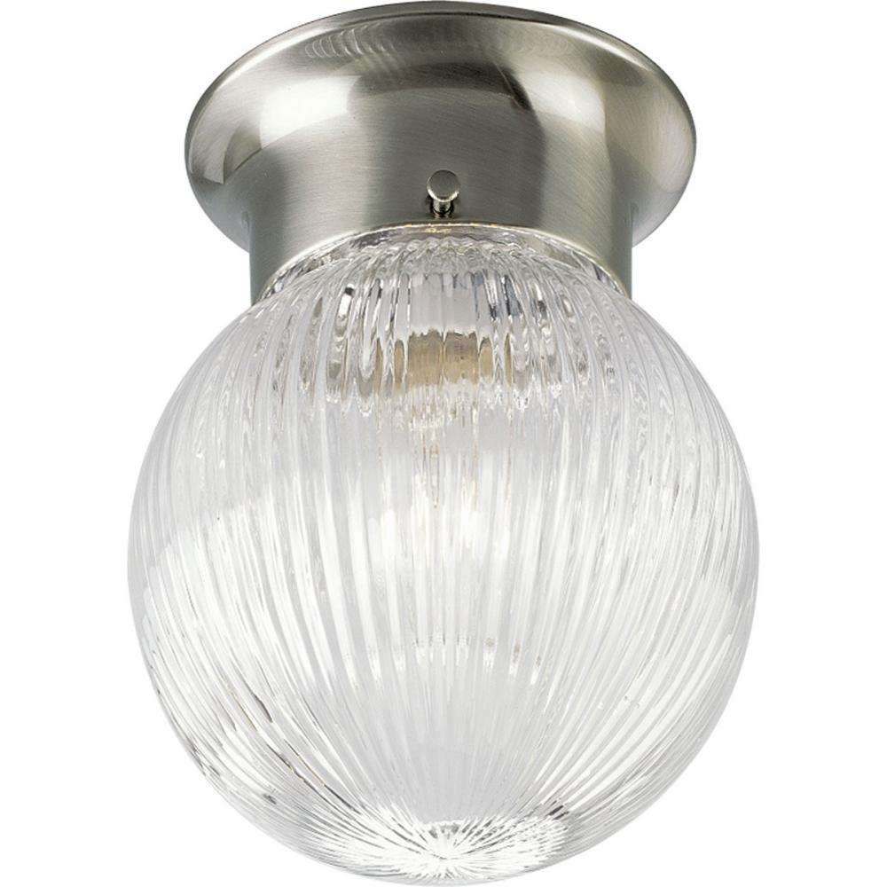 One-Light Glass Globe 6-3/8" Close-to-Ceiling