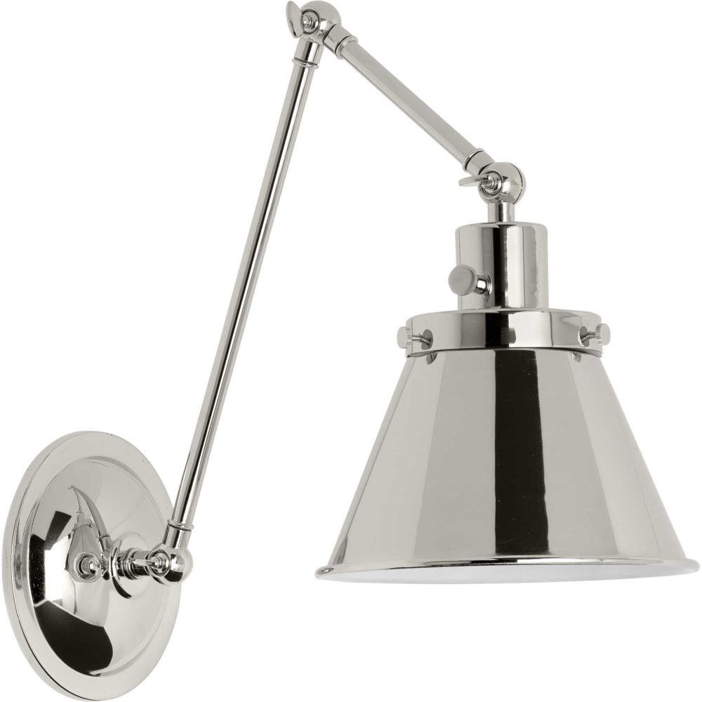 Hinton Collection Polished Nickel Swing Arm Wall Light