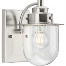  P300434-009 - Northlake Collection One-Light Brushed Nickel Clear Glass Transitional Bath Light