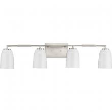  P300506-009 - Spenser Collection Four-Light Brushed Nickel Industrial Vanity Light