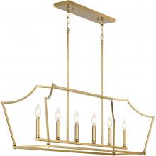  P400300-109 - Parkhurst Collection Six-Light New Traditional Brushed Bronze Linear Island Chandelier Light