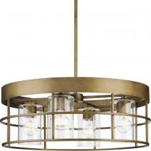 Progress P400311-196 - Burgess Collection Four-Light Aged Bronze Modern Farmhouse Chandelier