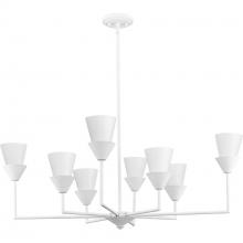  P400373-197 - Pinellas Collection 14.37 in. Eight-Light White Plaster Contemporary Chandelier